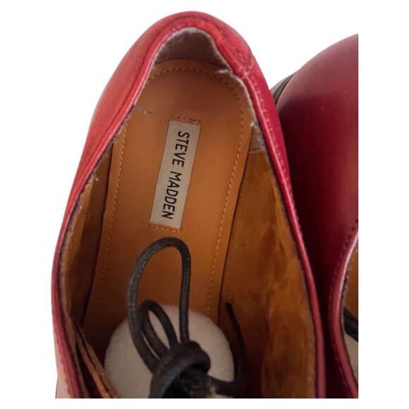 Steve Madden Mens Cordovan Pontic Cap Toe Derby Leather Dress Shoes Size 13M - Picture 11 of 13